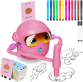 Interactive Drawing Robot Toy for Kids - 100 Word Cards & 12 Color Pens, Educational Fun for 3-8 Year Olds, Perfect Easter Gift (Pink)
