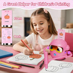 Interactive Drawing Robot Toy for Kids - 100 Word Cards & 12 Color Pens, Educational Fun for 3-8 Year Olds, Perfect Easter Gift (Pink)